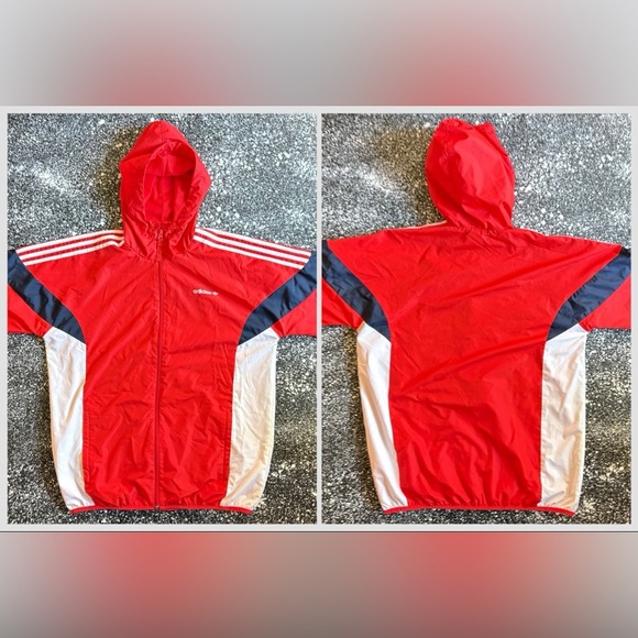 adidas Full Zip Windbreaker Jacket Size Medium - Picture 4 of 5